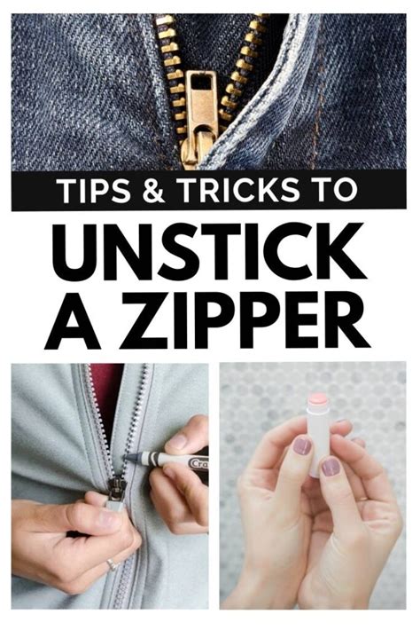 how to unstick a zipper